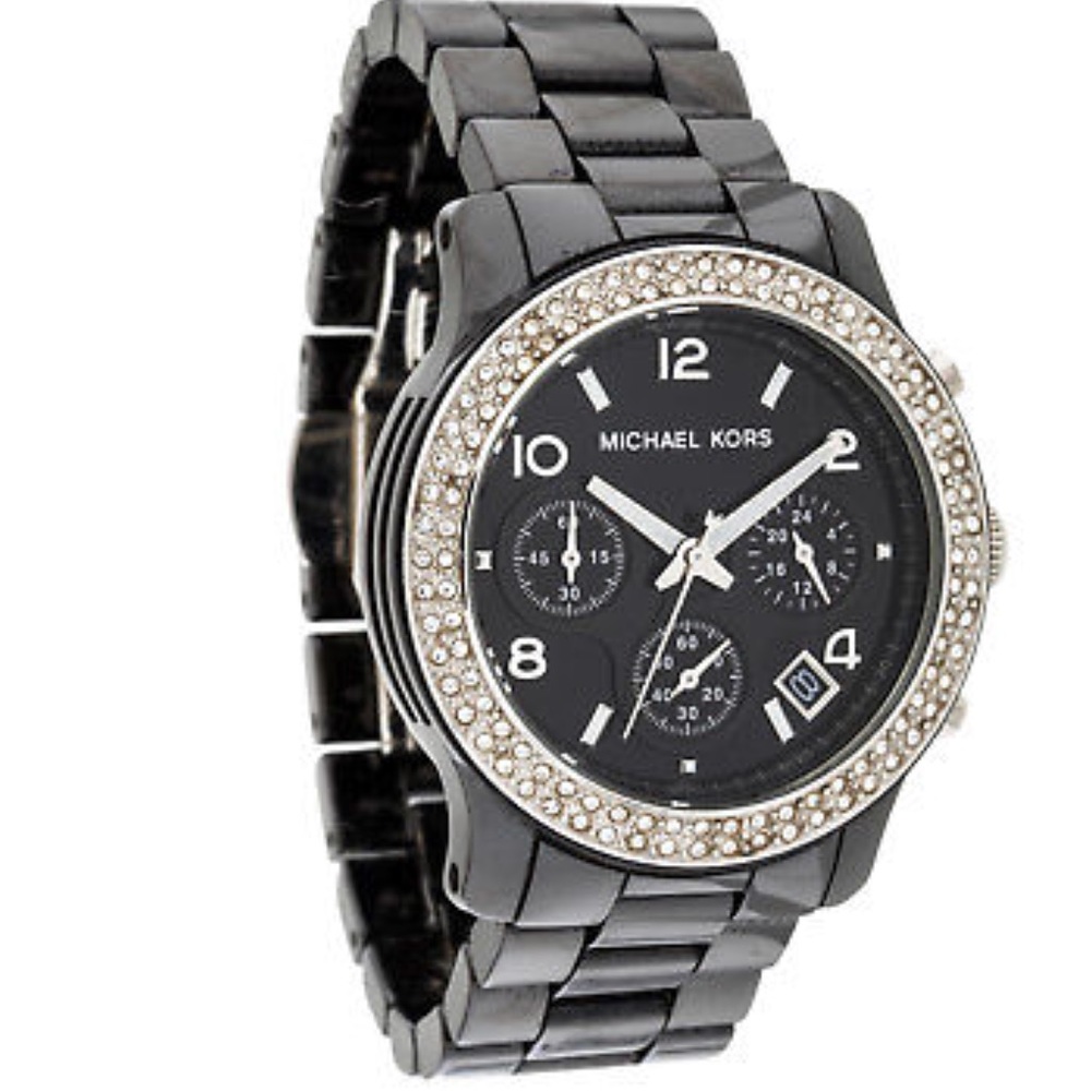 Michael Kors MK5190 Black Ceramic Watch w crystals